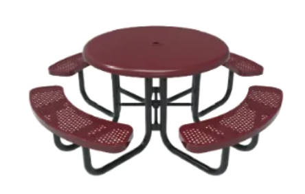 Round Picnic Table with Solid Top