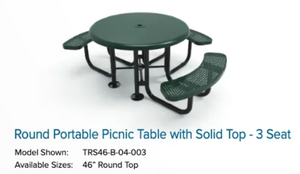 Round Picnic Table with Solid Top