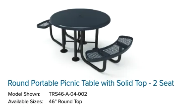 Round Picnic Table with Solid Top