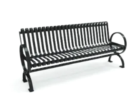 Village Bench with Back